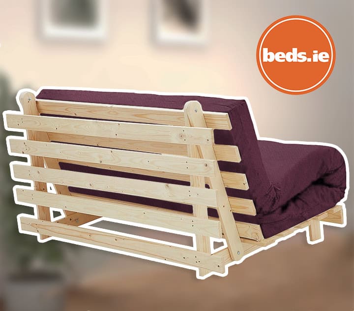 4ft6 Mito Futon Bed with Aubergine Mattress - Image 2