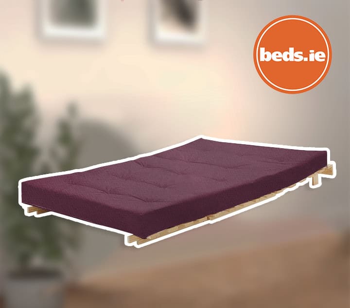 4ft6 Mito Futon Bed with Aubergine Mattress - Image 3