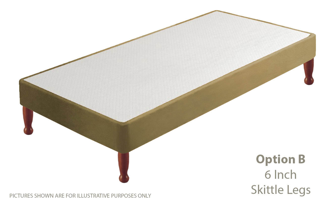 Apollo 2ft6 Velvet Sand Shallow Divan Base on Legs - Image 2