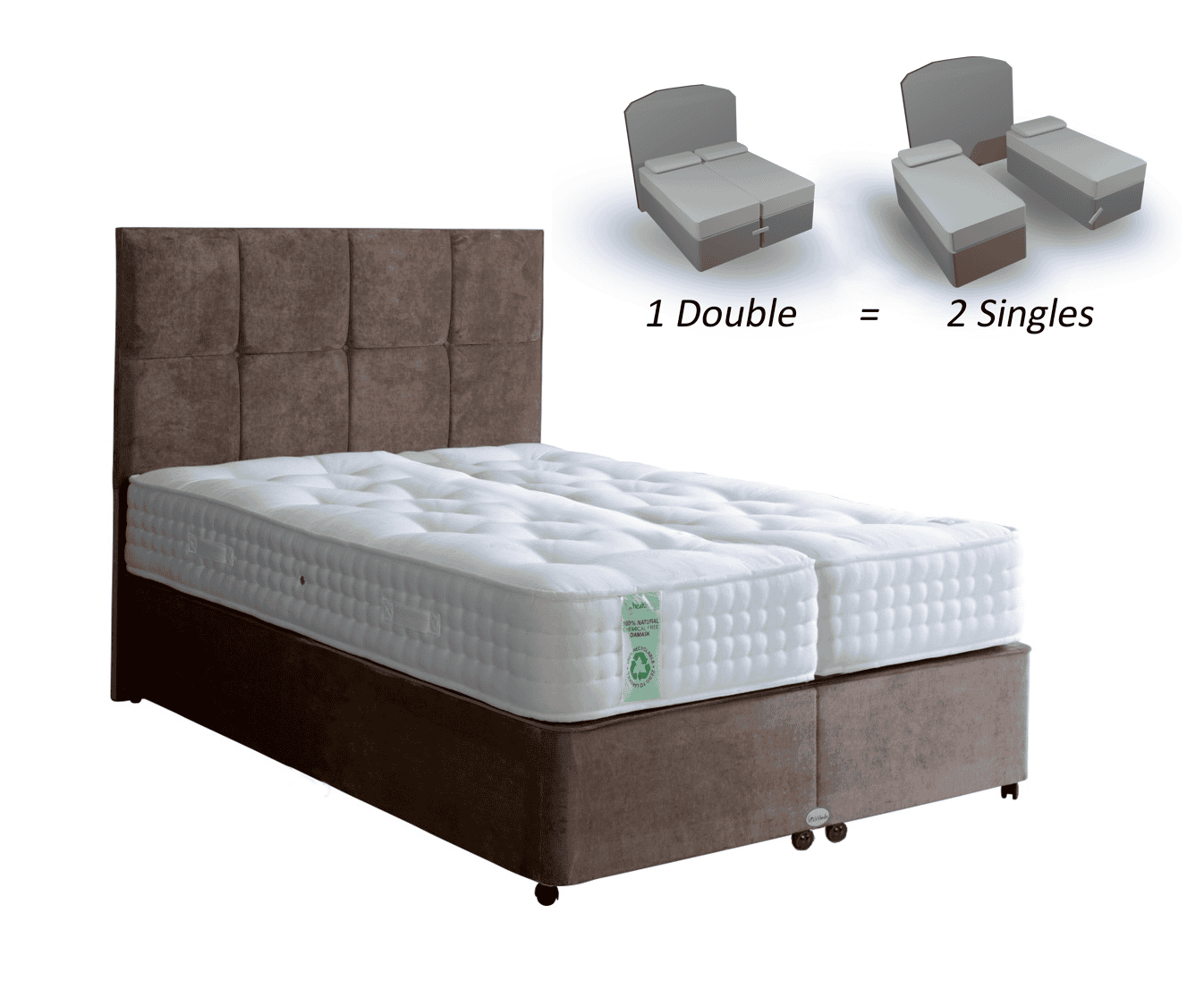 Healthbeds 6ft Ultimate Natural 3000 Zip & Link Bed | Buy Online | Beds.ie