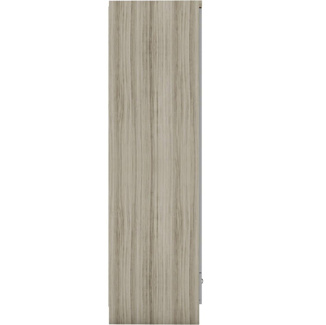 Nevada 1 Door 1 Drawer Wardrobe - Grey Gloss/Light Oak - Image 7