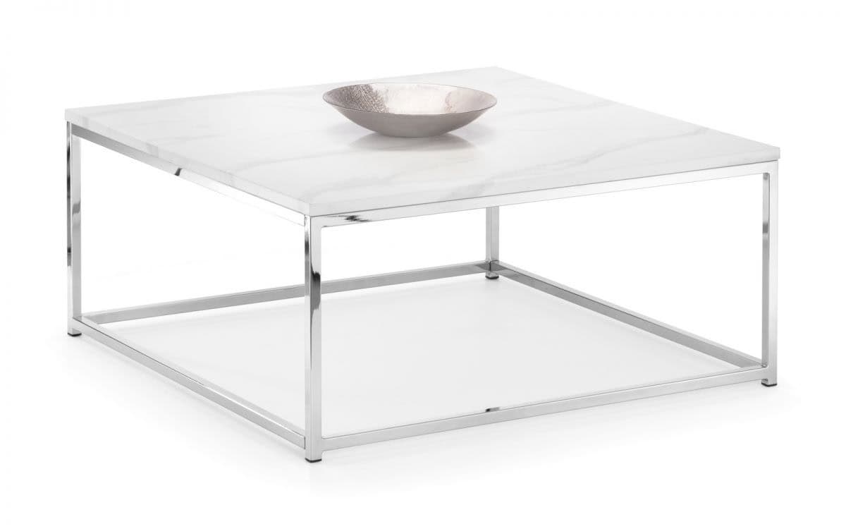 Karra Coffee Table - White Marble & Chrome | Buy Online | Beds.ie