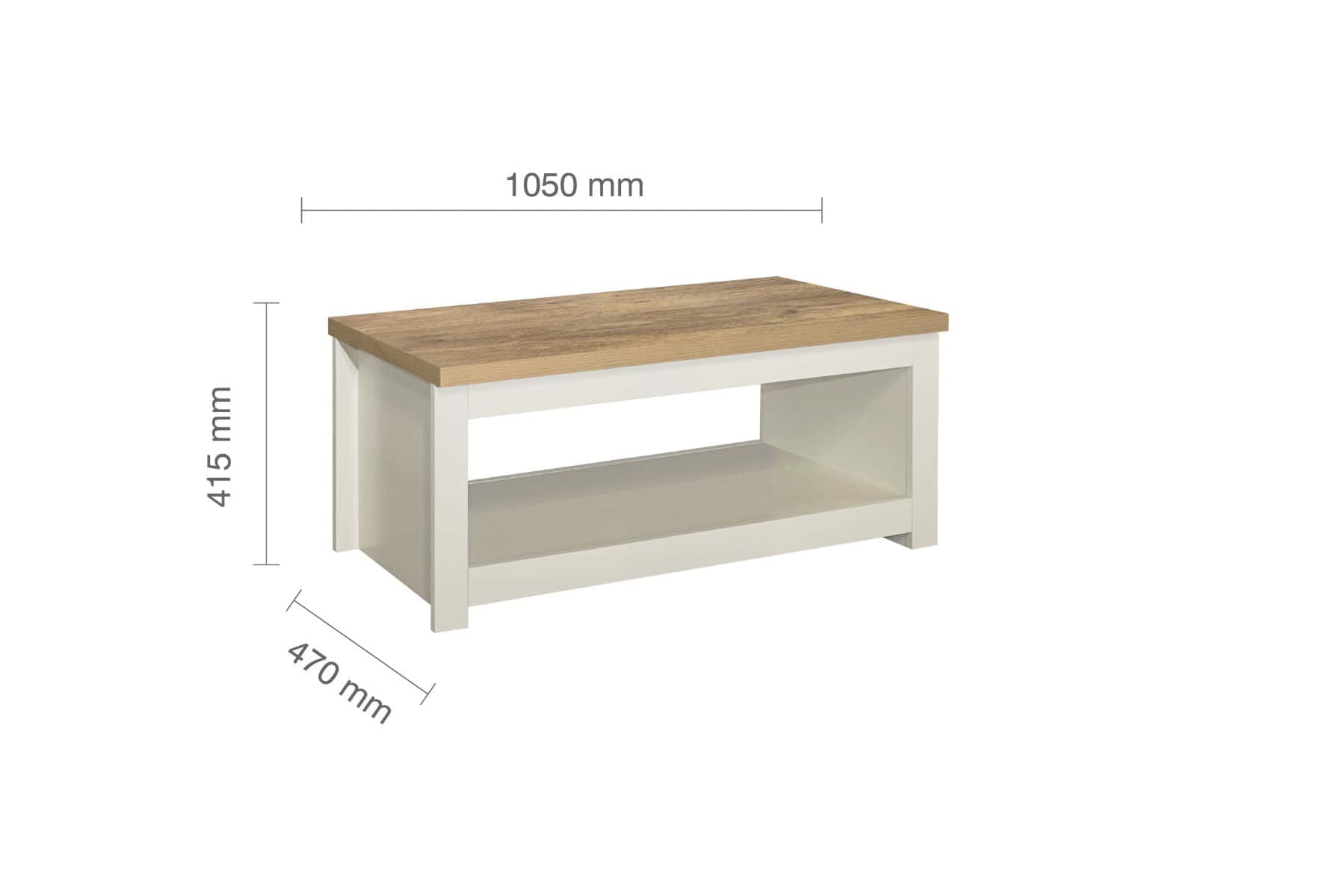Highgate Coffee Table - Cream & Oak - Image 6
