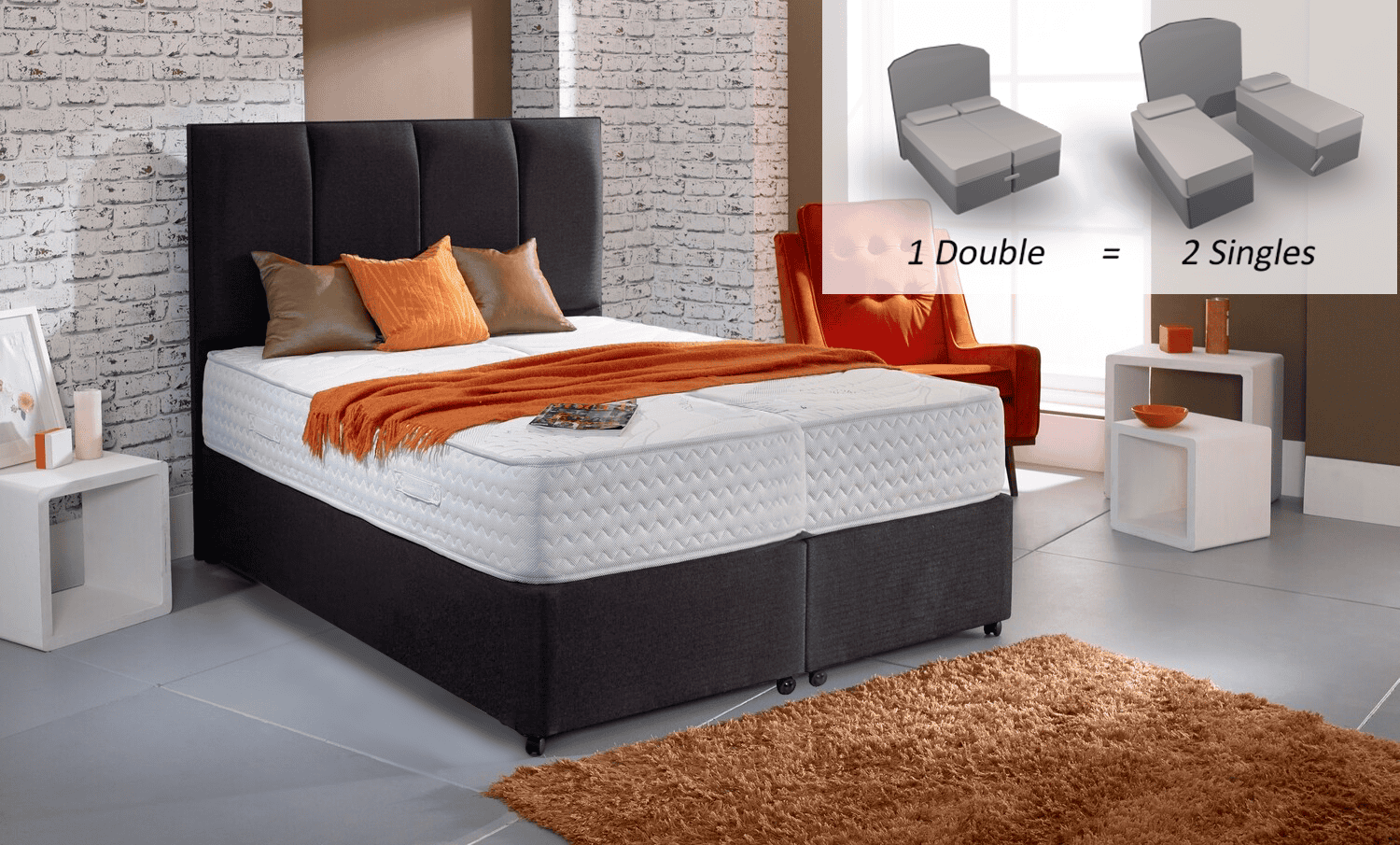 Healthbeds 6ft Envirotech 1800 Zip & Link Bed | Buy Online | Beds.ie