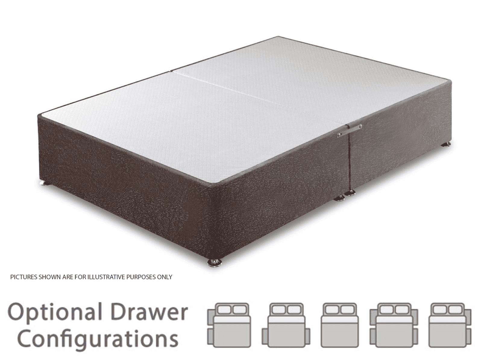 Granada 4ft Divan Base - Brown Faux Leather - Image 2
