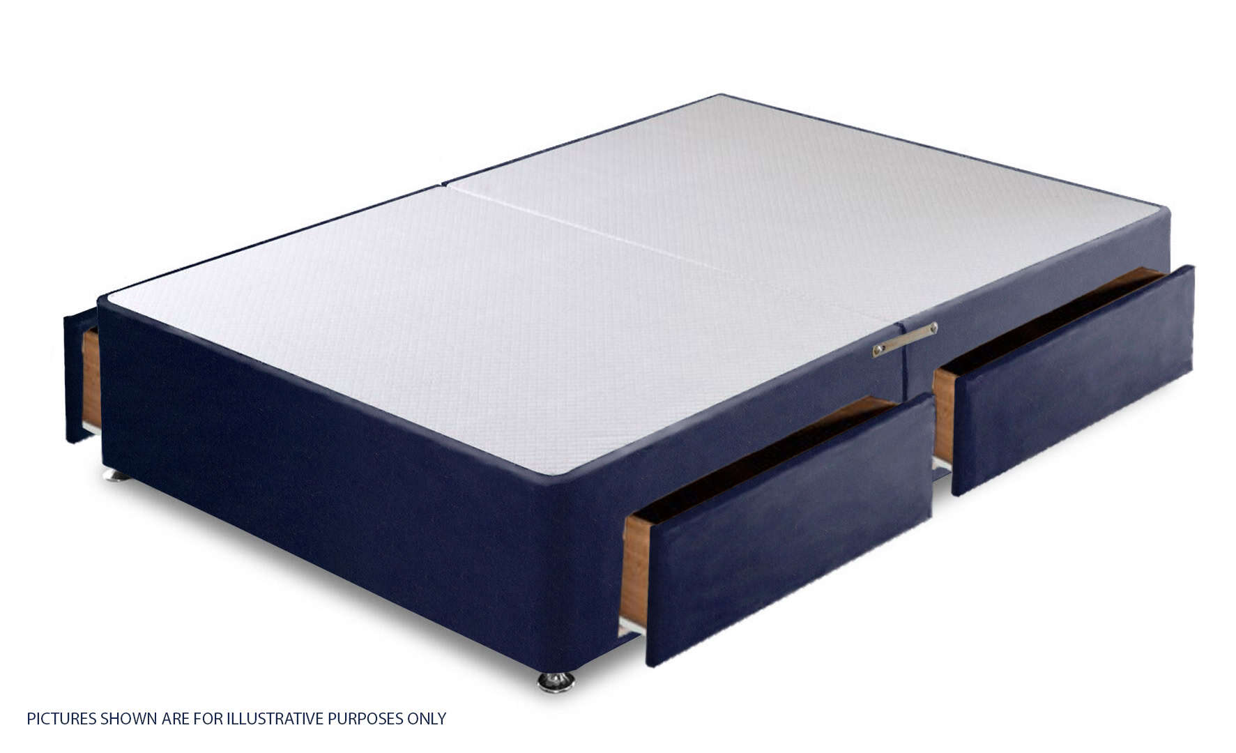 Apollo 4ft Velvet Navy Blue 4 Drawer Divan Base | Buy Online | Beds.ie