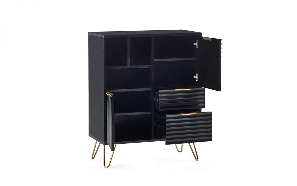 Murphy 2 Door 2 Drawer Sideboard - Matte Black - Image 3