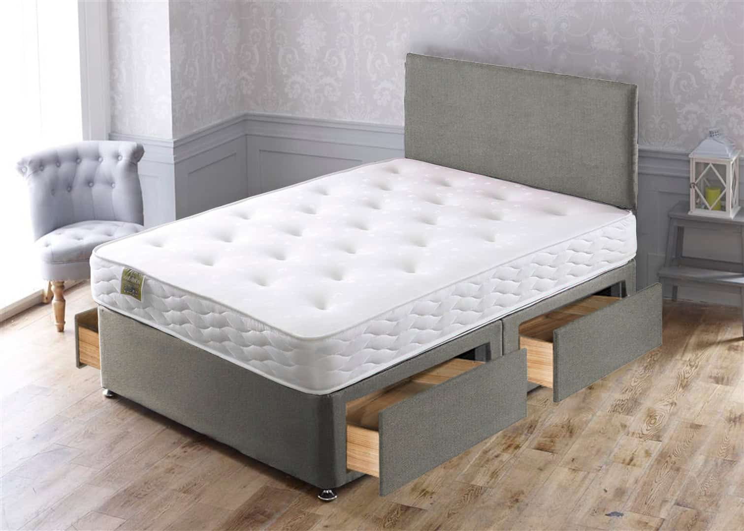 Apollo 4ft6 Marathon Memory Divan Set (With Headboard) - Image 3