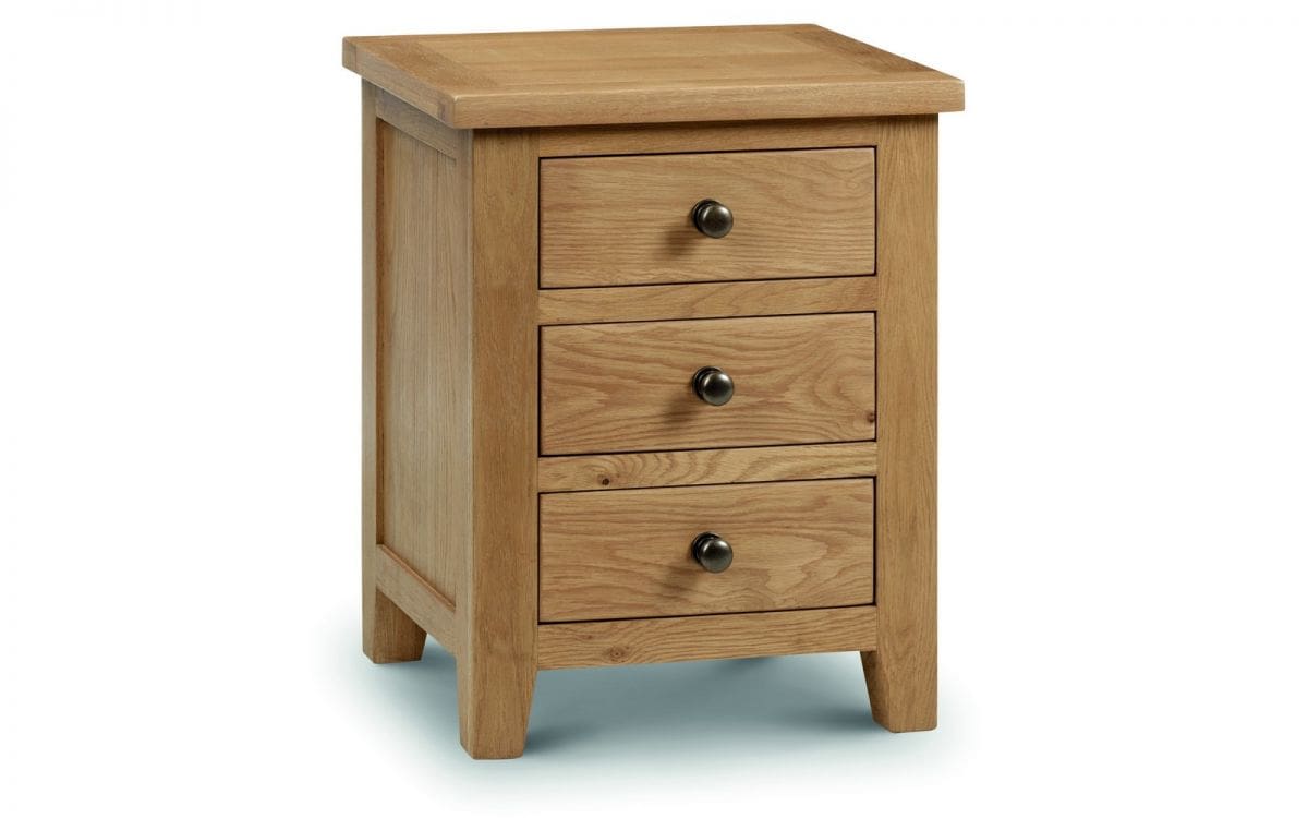 Amsterdam 3 Drawer Bedside - Oak | Buy Online | Beds.ie
