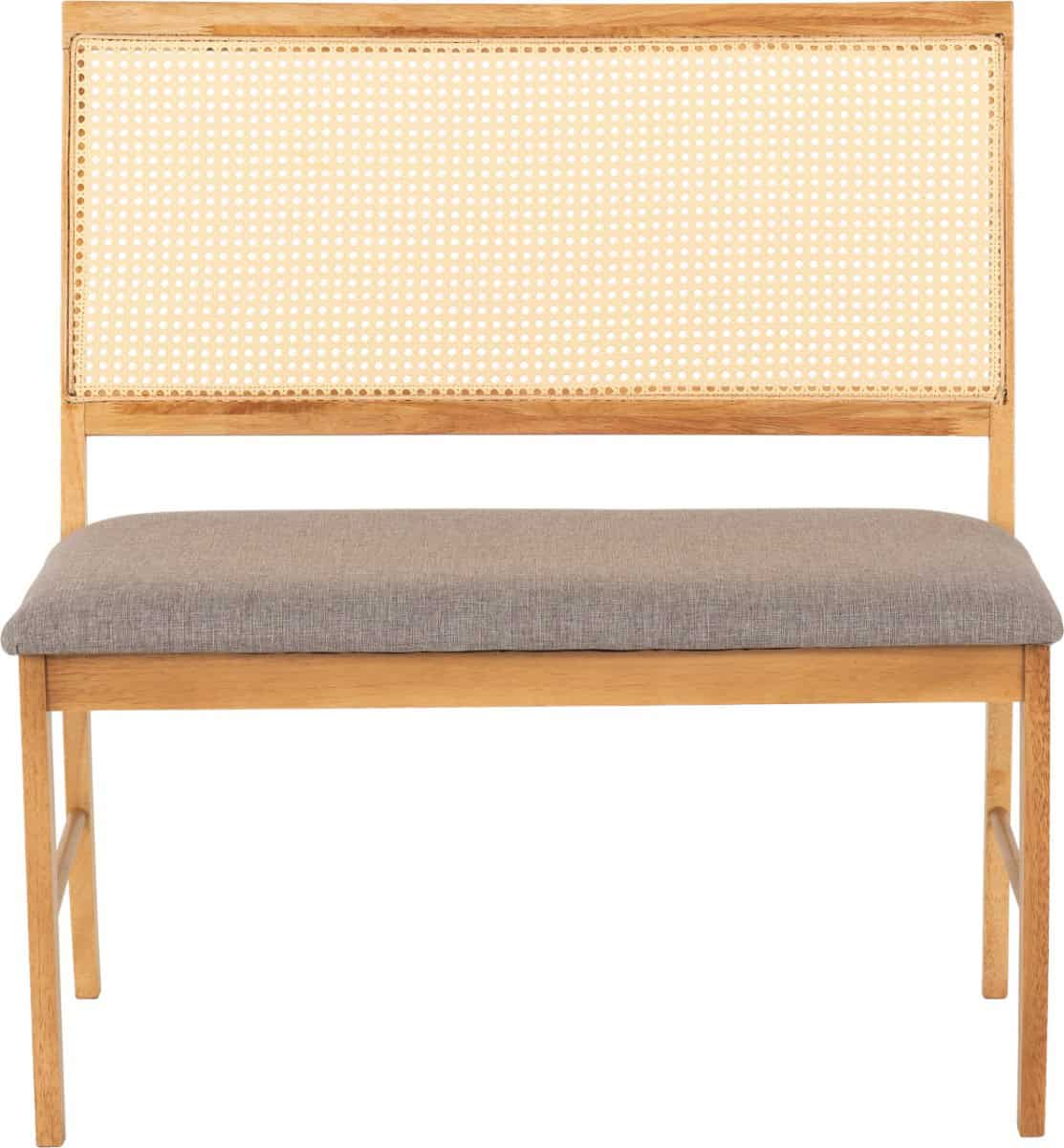 Ellis Dining Bench - Oak & Grey Fabric - Image 4