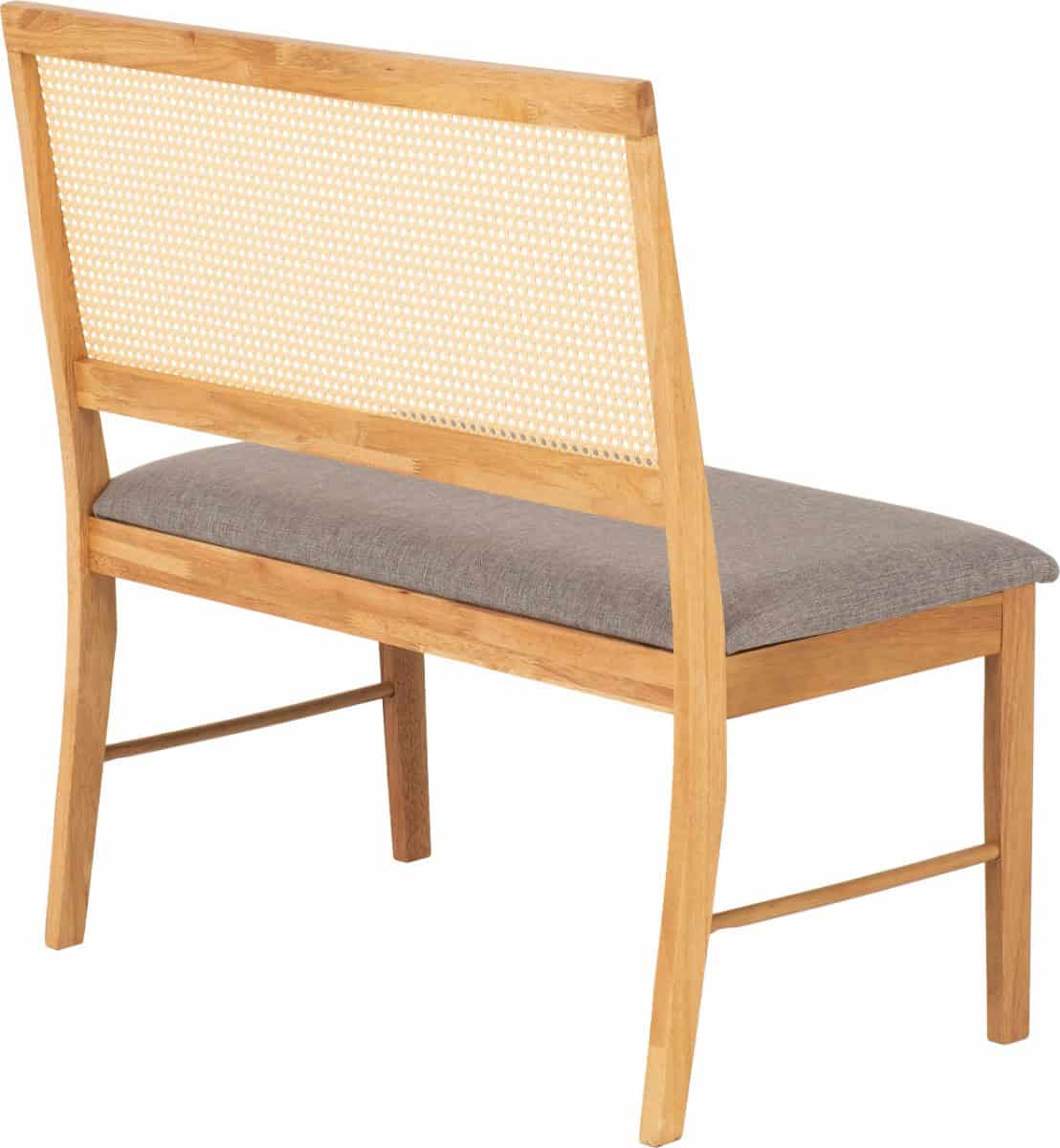 Ellis Dining Bench - Oak & Grey Fabric - Image 5