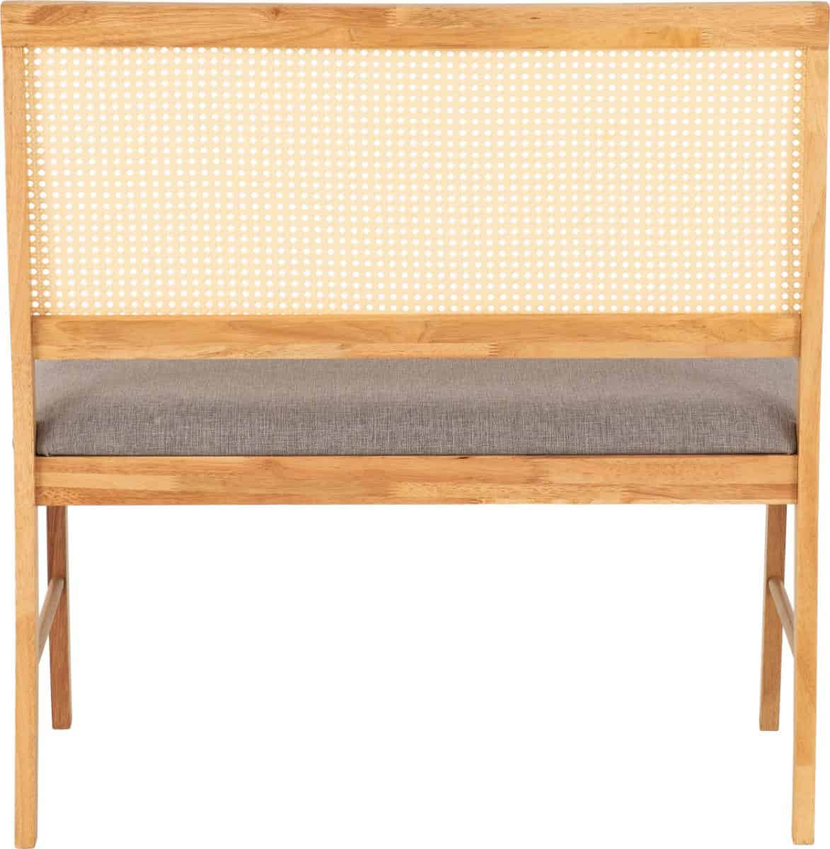 Ellis Dining Bench - Oak & Grey Fabric - Image 6