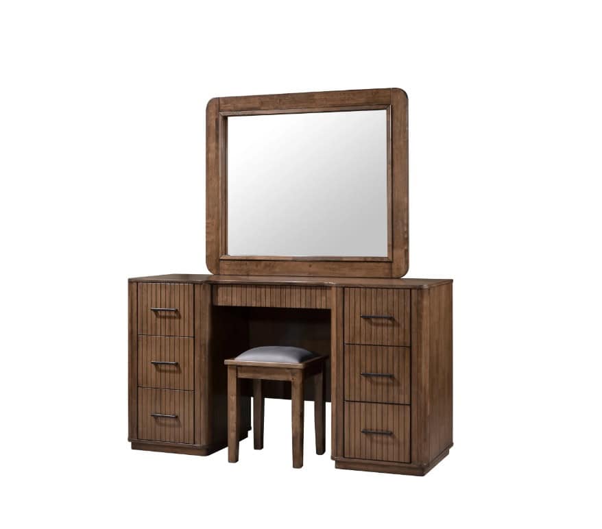 Vienna Dressing Table with Stool & Mirror - Walnut | Buy Online | Beds.ie