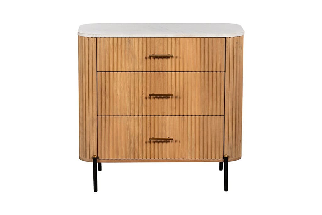 Baker Furniture Reed 3 Drawer Chest - Mango Wood - Image 2
