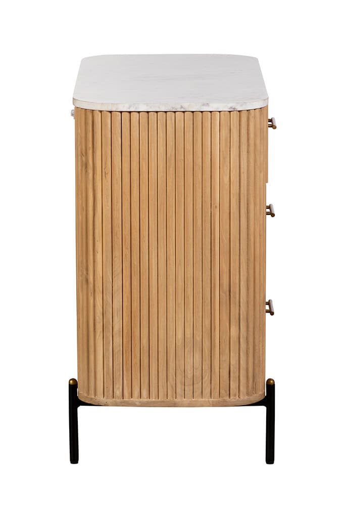 Baker Furniture Reed 3 Drawer Chest - Mango Wood - Image 3