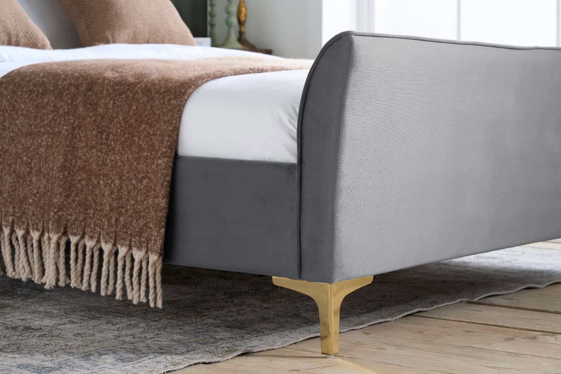 Clover 5ft Bed - Grey Velvet - Image 6