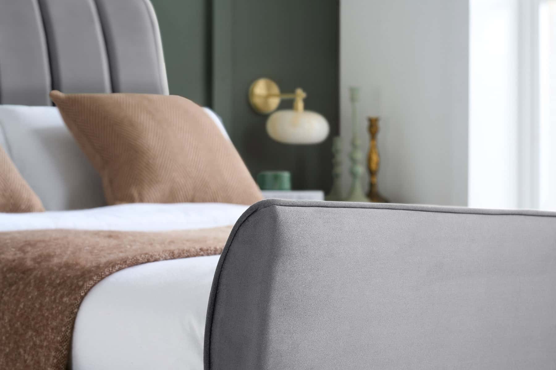 Clover 5ft Bed - Grey Velvet - Image 7