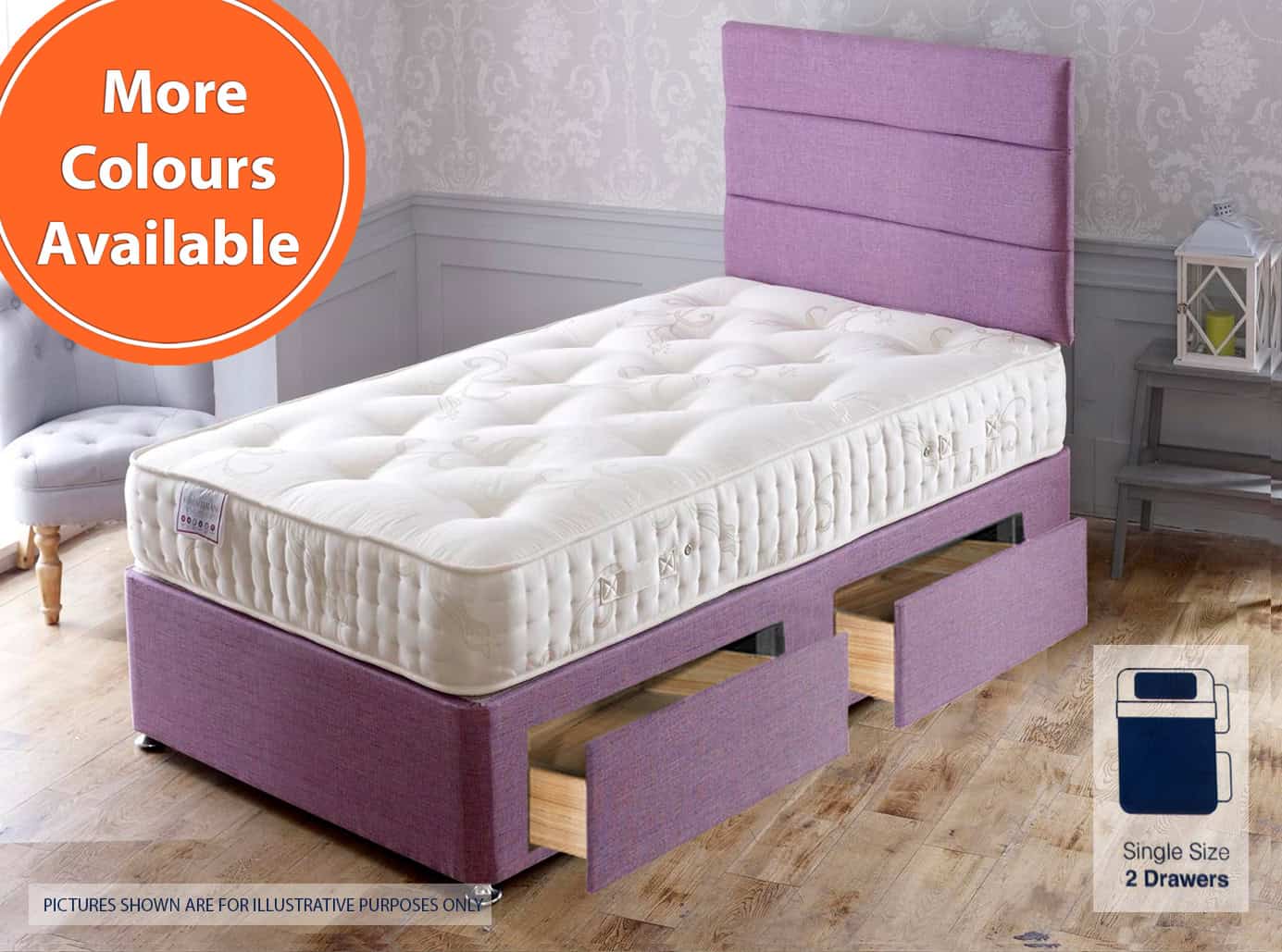 Apollo 2ft6 Korinthian 2 Drawer Bed | Buy Online | Beds.ie