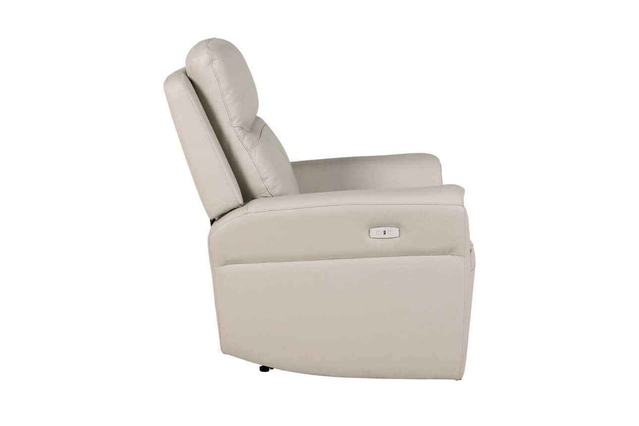 Russo 1 Seater Electric Recliner - Stone - Image 4