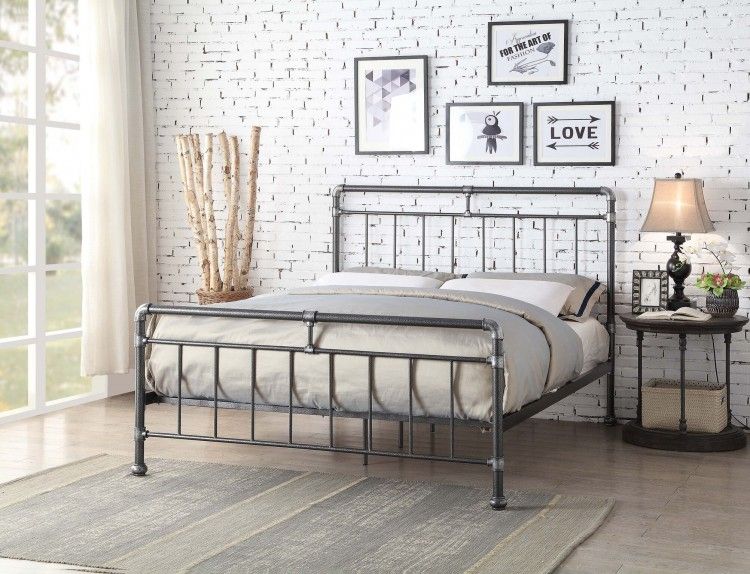 Flintshire 4ft6 Cilicain Bedframe - Black/Silver | Buy Online | Beds.ie