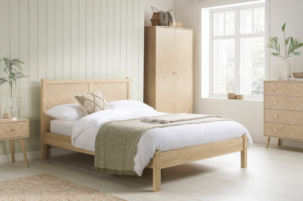 Herringford 4ft6 Bedframe - Oak | Buy Online | Beds.ie