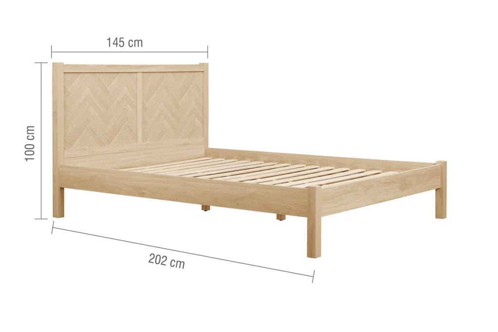 Herringford 4ft6 Bedframe - Oak - Image 11