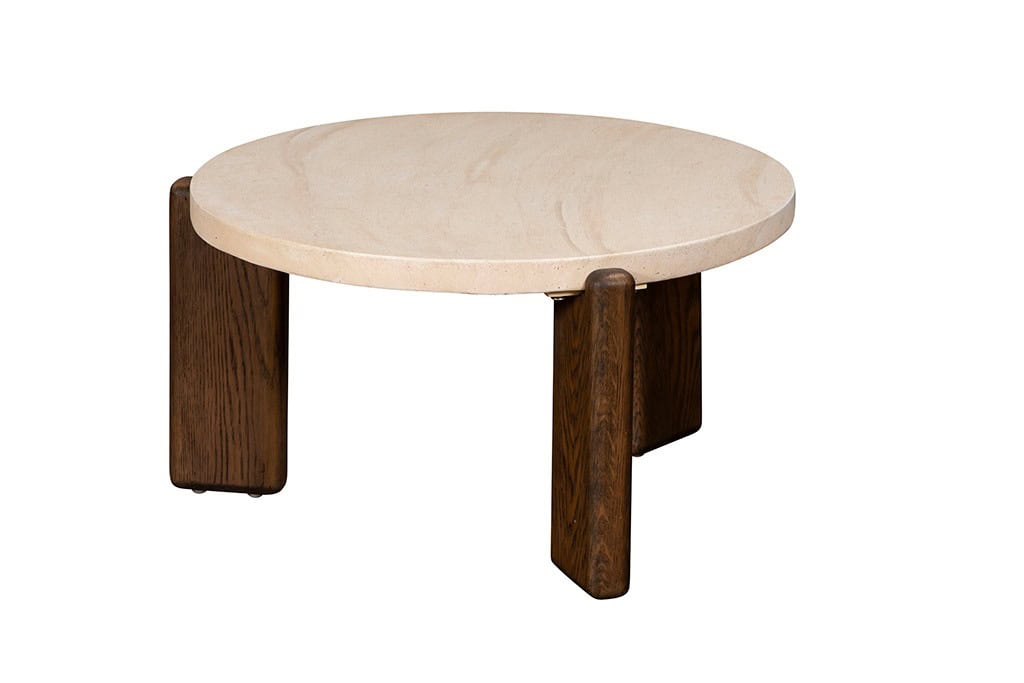 Baker Furniture Ida Small Coffee Table - Faux Travertine - Image 2