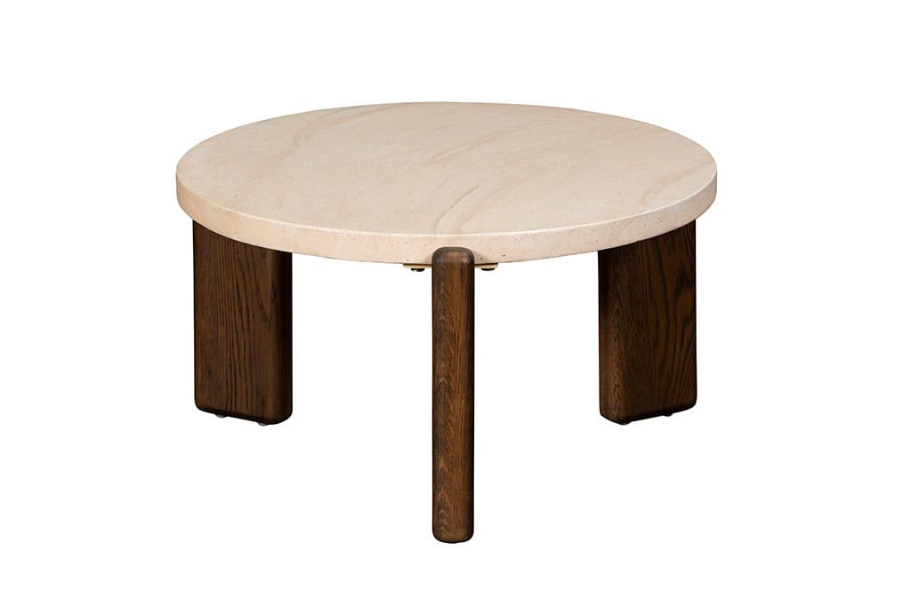Baker Furniture Ida Small Coffee Table - Faux Travertine - Image 3