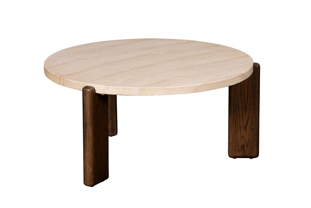 Baker Furniture Ida Large Coffee Table - Faux Travertine - Image 2
