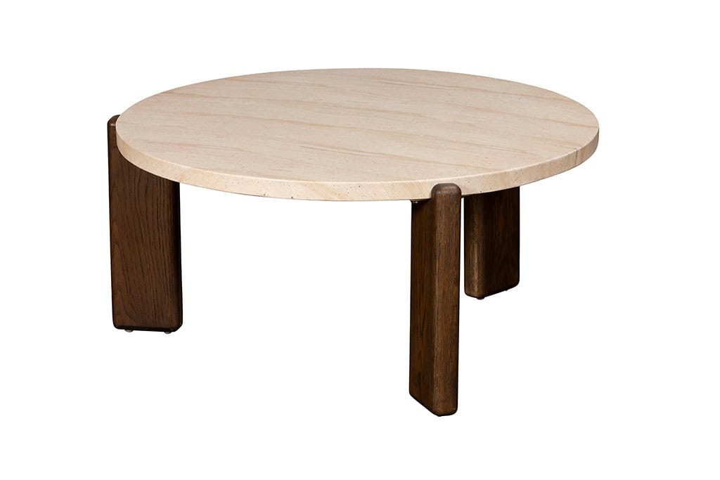 Baker Furniture Ida Large Coffee Table - Faux Travertine - Image 3