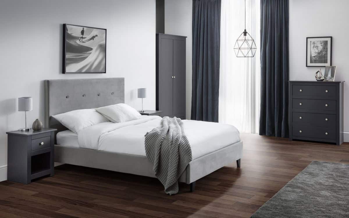 Elmington 5ft Bedframe - Grey Velvet | Buy Online | Beds.ie