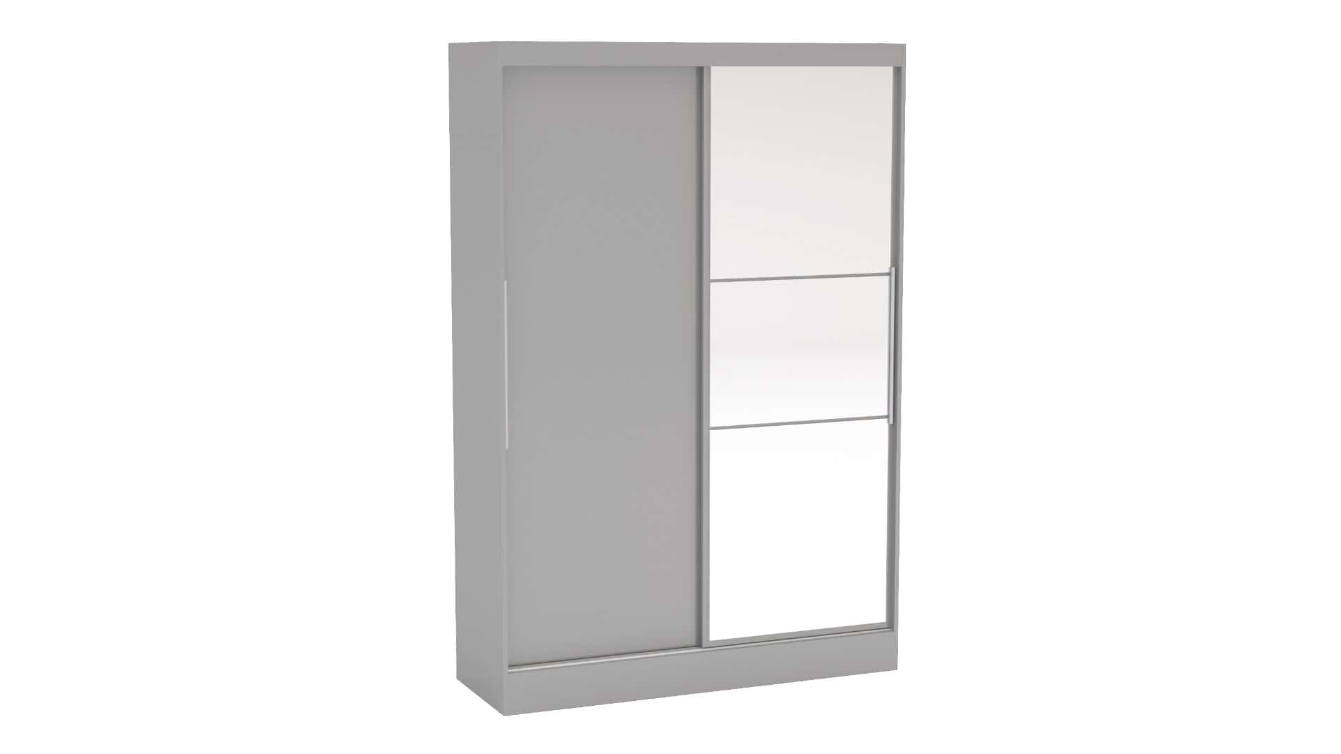 Lynx 2 Door Sliding Wardrobe With Mirror - Grey | Buy Online | Beds.ie