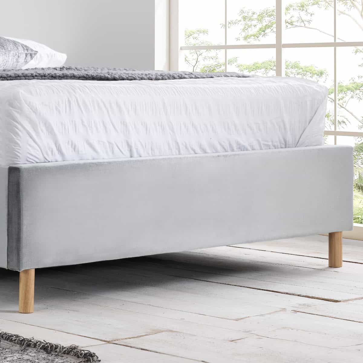 Loxley 4ft Ottoman Bedframe - Grey Velvet - Image 6