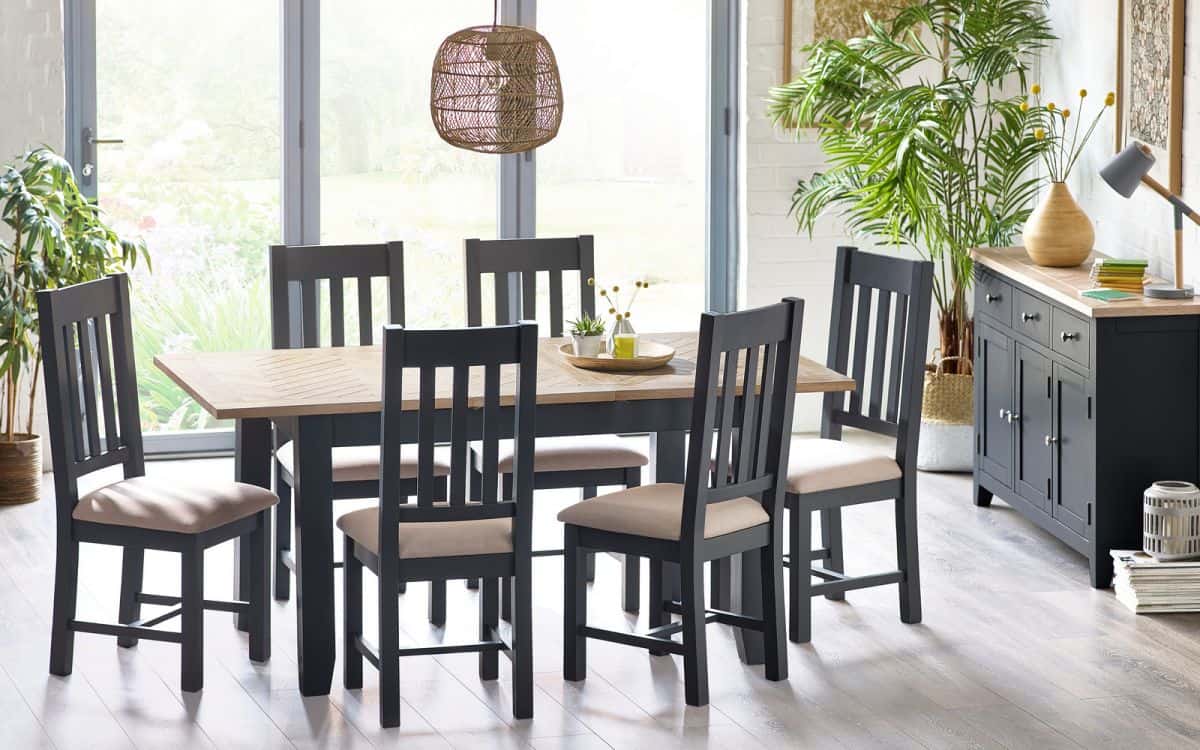 Strasbourg Extending Dining Table - Grey & Oak - Image 4