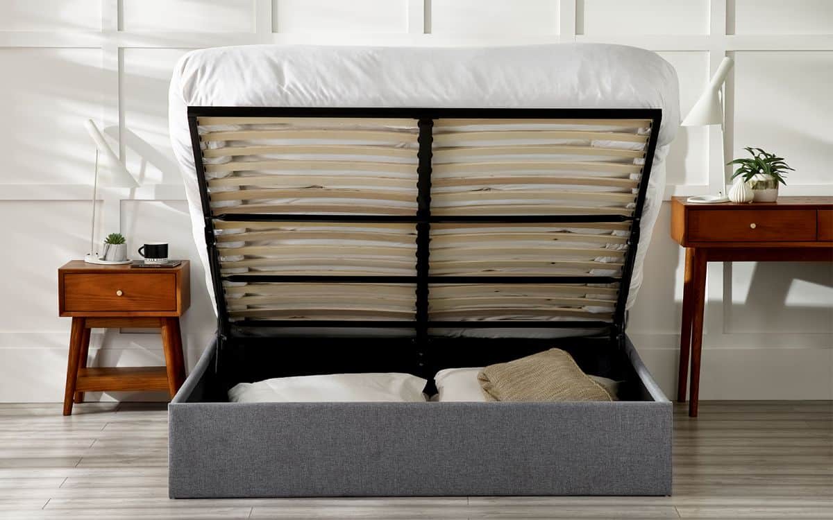 Mercado 4ft6 Ottoman Bedframe - Grey Linen | Buy Online | Beds.ie