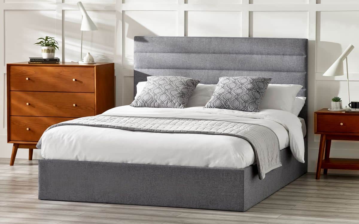 Mercado 4ft6 Ottoman Bedframe - Grey Linen - Image 2