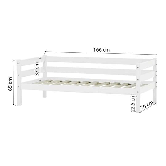 Hoppekids Shorty Daybed with Safety Rail & Drawers - White - Image 3
