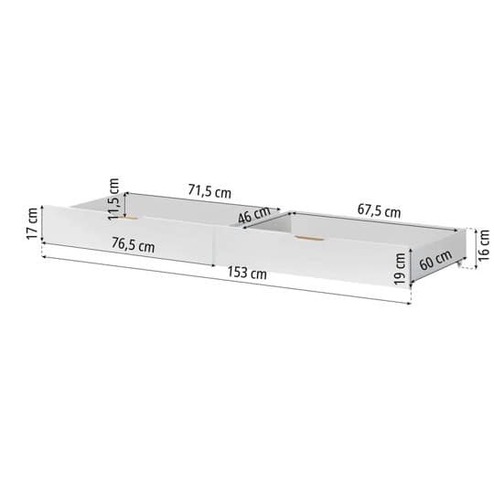 Hoppekids Shorty Daybed with Safety Rail & Drawers - White - Image 5