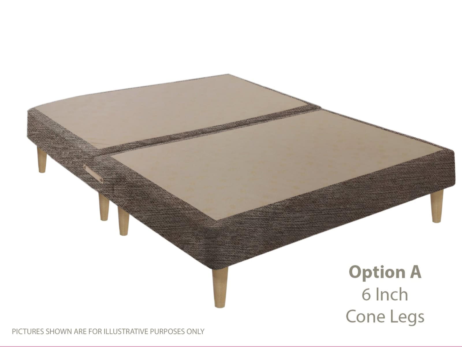 Apollo 5ft Grey Shallow Divan Base on Legs | Buy Online | Beds.ie