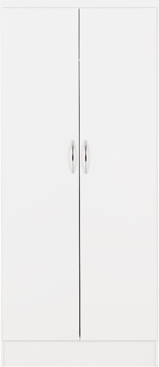 Nevada 2 Door All Hanging Wardrobe - White Gloss - Image 2