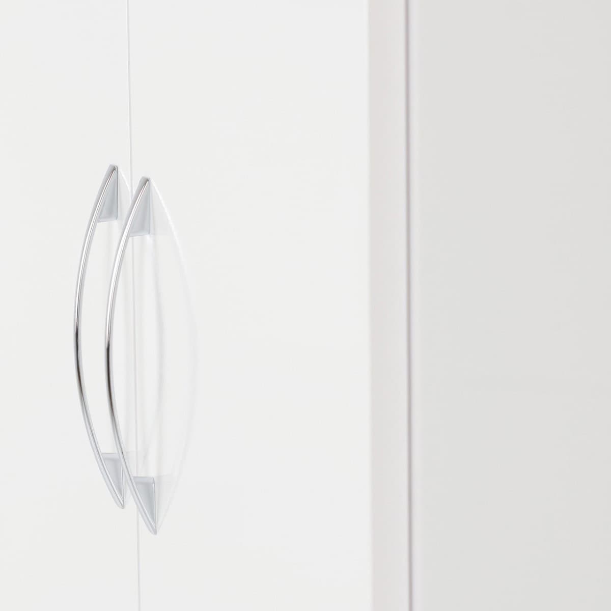 Nevada 2 Door All Hanging Wardrobe - White Gloss - Image 5