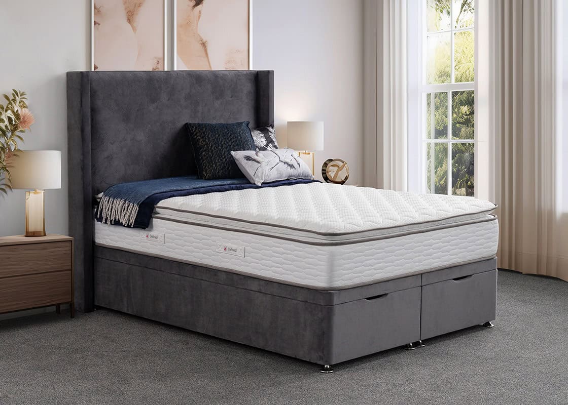 4ft6 Maddox Silver 1000 4 Drawer Divan Bed | Buy Online | Beds.ie