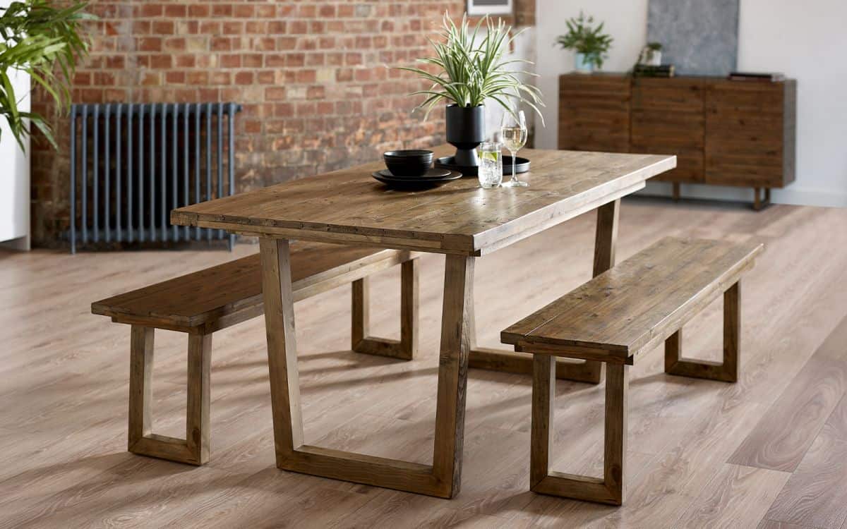 Wobage Dining Table - Reclaimed Pine | Buy Online | Beds.ie