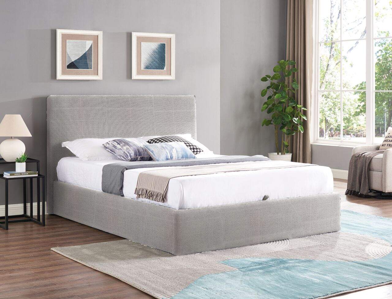 Ezra 3ft Ottoman Bedframe - Light Grey | Buy Online | Beds.ie