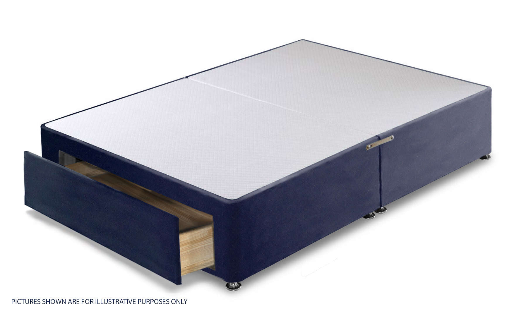 Apollo 6ft Velvet Navy Blue Jumbo Drawer Divan Base | Buy Online | Beds.ie