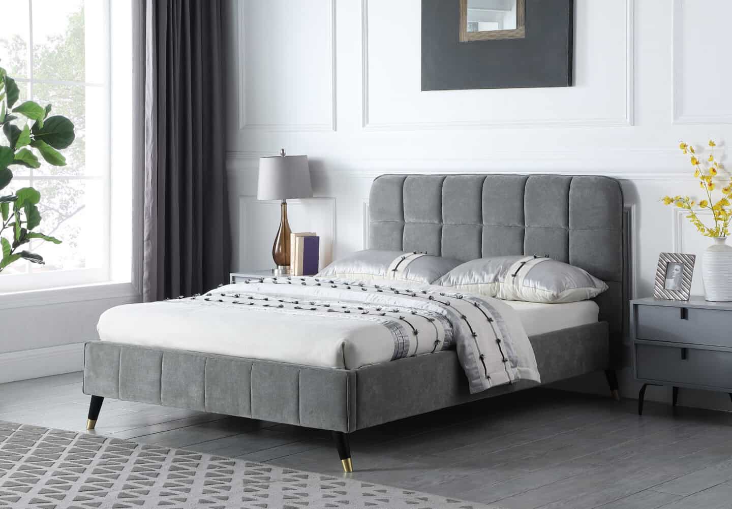 Milton 4ft6 Bedframe - Grey | Buy Online | Beds.ie