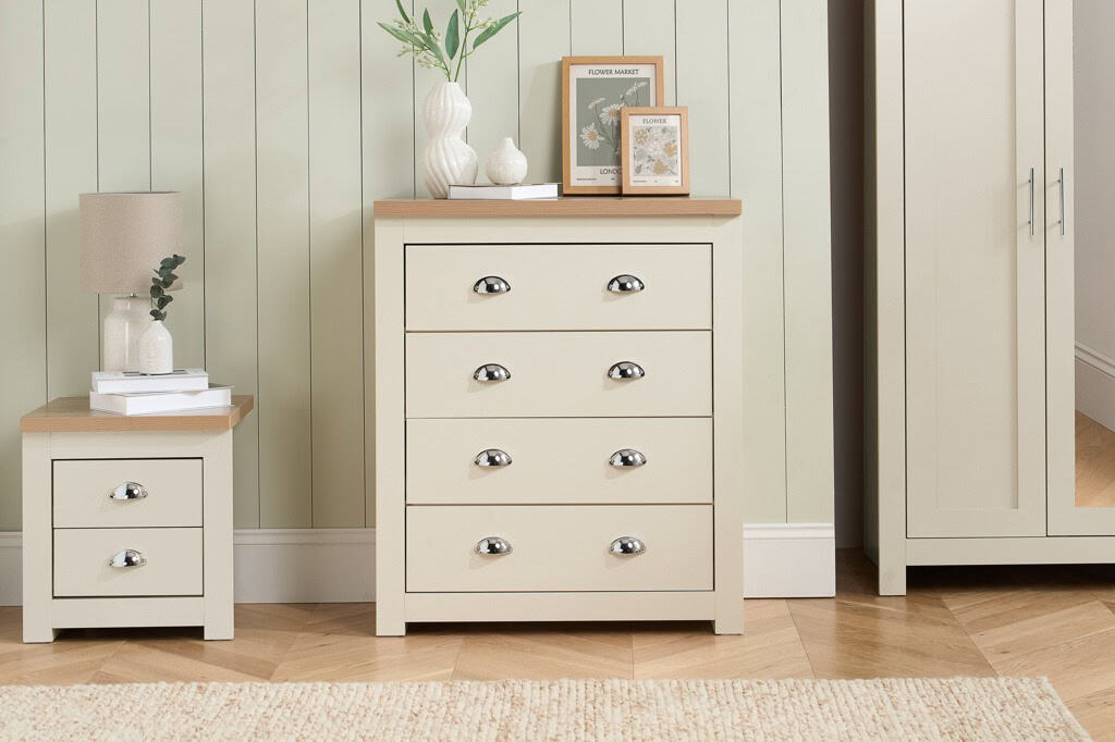 Highgate 4 Drawer Chest - Cream & Oak | Buy Online | Beds.ie