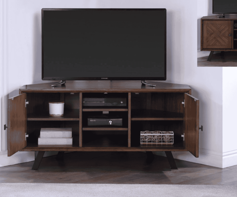 Nevada Corner TV Unit - Dark Wood | Buy Online | Beds.ie