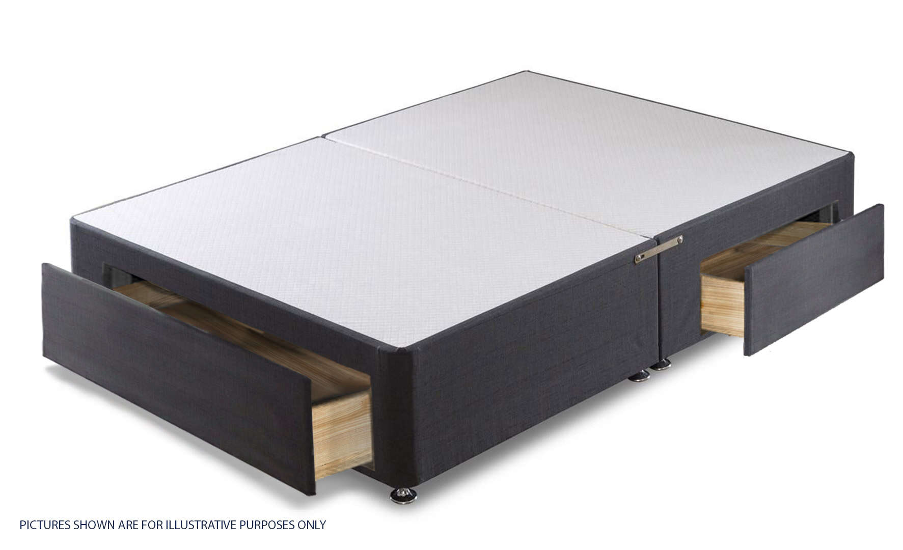 Apollo 4ft6 Azzure Dark Grey Jumbo Drawer Divan Base - Image 2