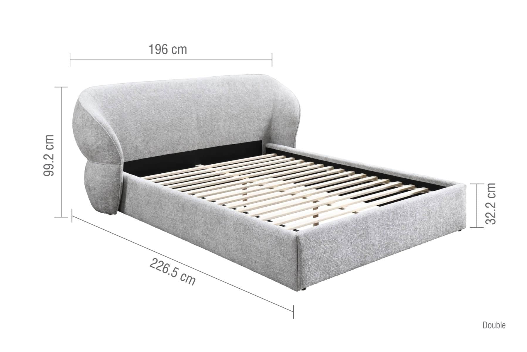 4ft6 Milan Bedframe - Grey - Image 10
